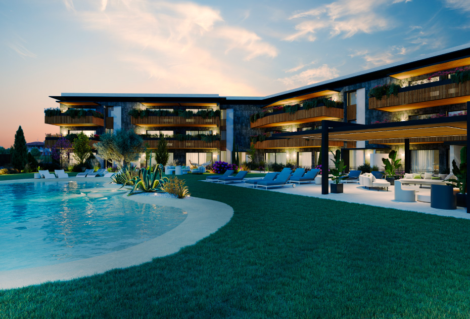 Render Notturno Residenza Hoasi Desenzano
