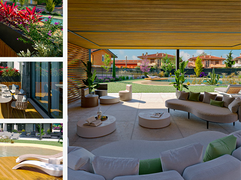 Spazi esclusivi: Lounge Area e Piscine Residenza Hoasi Desenzano